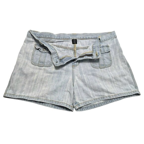 Vintage Ralph Lauren Jean Shorts Womens 12 Light Wash Denim Stripes Pockets Y2K - Picture 4 of 12